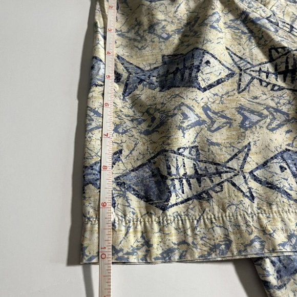 VTG Crossings Mens Fish Geometric Print Hawaiian Short Sleeve Button Down Shirt - Picture 11 of 12
